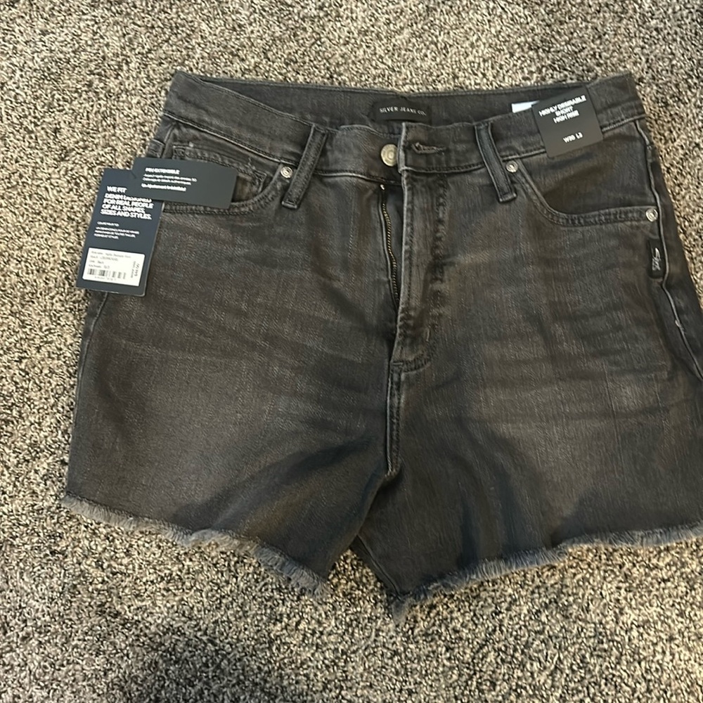 NWT Women’s Silver brand high rise shorts